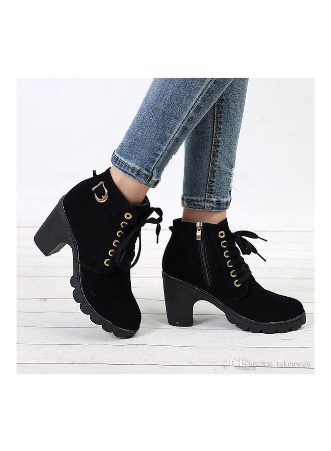 Marten Zipper Ankle Boot Black