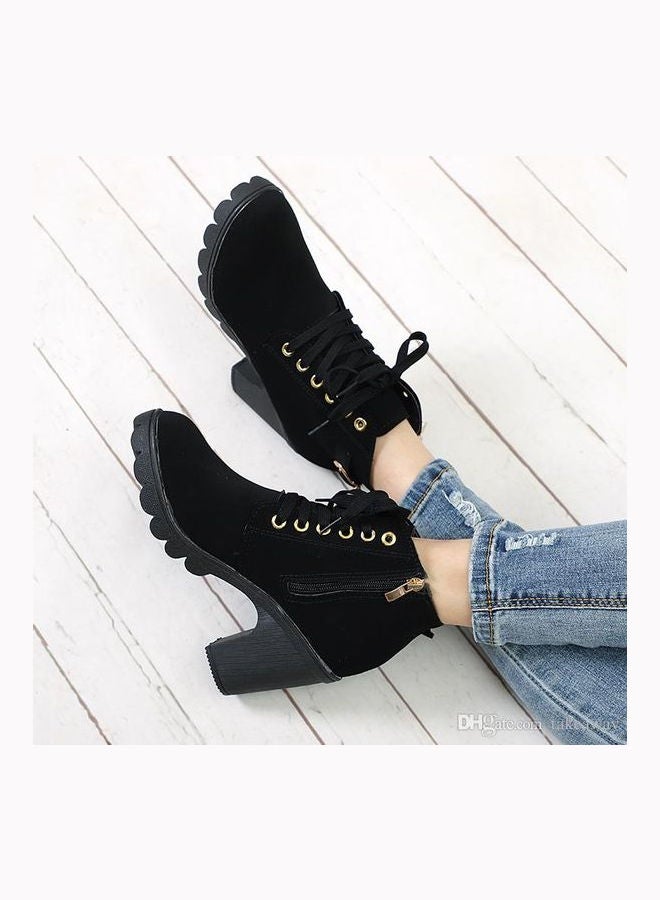 Marten Zipper Ankle Boot Black