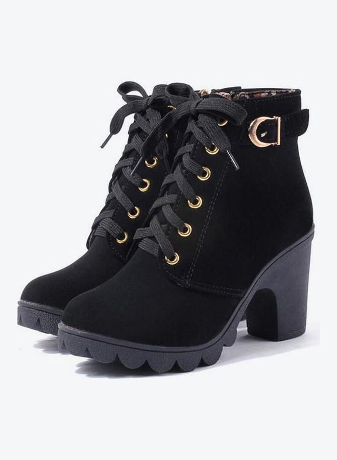 Marten Zipper Ankle Boot Black