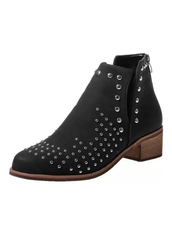 Embellished Design Ankle Boots Black