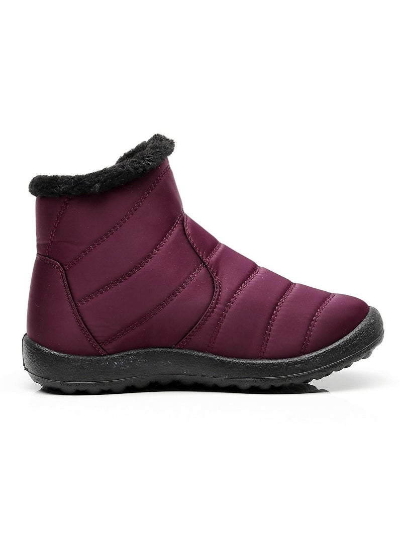 Ankle Boots Thermal Waterproof Cotton Boots Purple