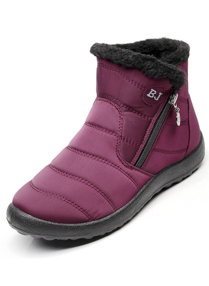 Ankle Boots Thermal Waterproof Cotton Boots Purple