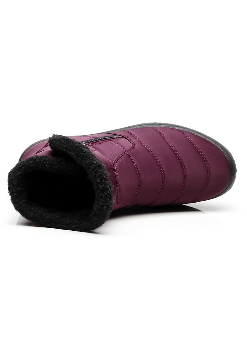 Ankle Boots Thermal Waterproof Cotton Boots Purple