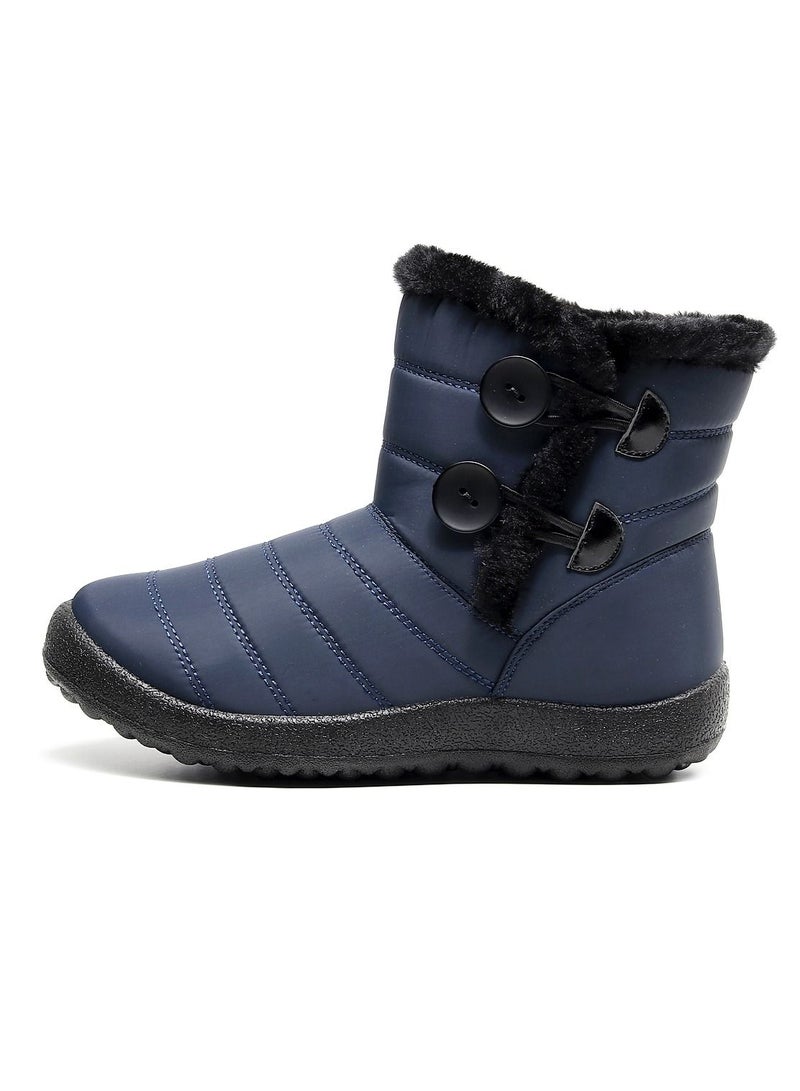 Ankle Boots Thermal Waterproof Cotton Boots Blue