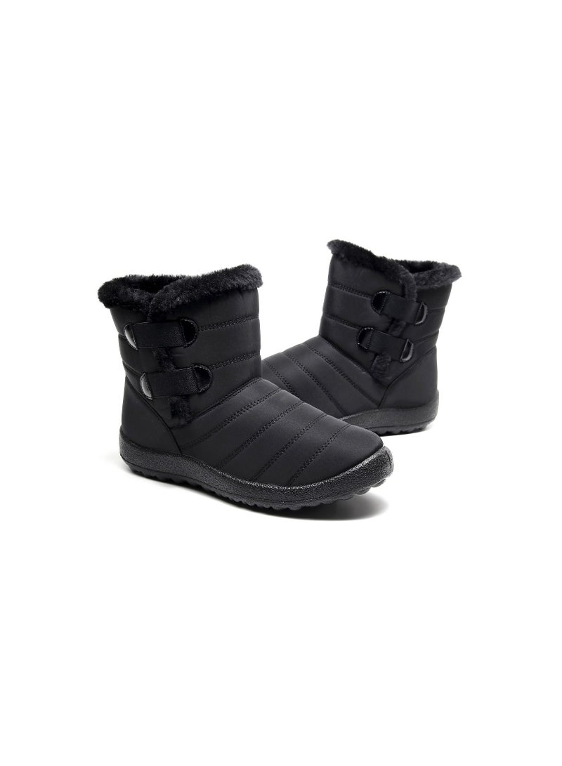 Women Simple Cotton Boots Black