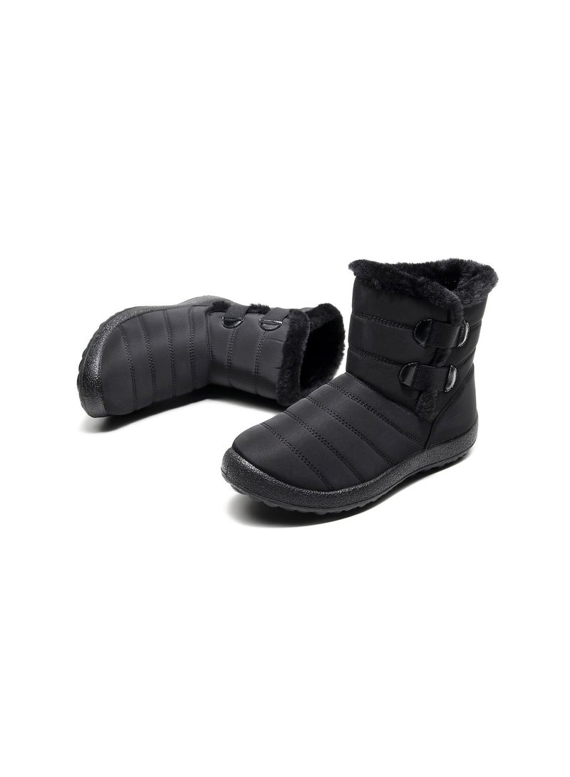 Women Simple Cotton Boots Black