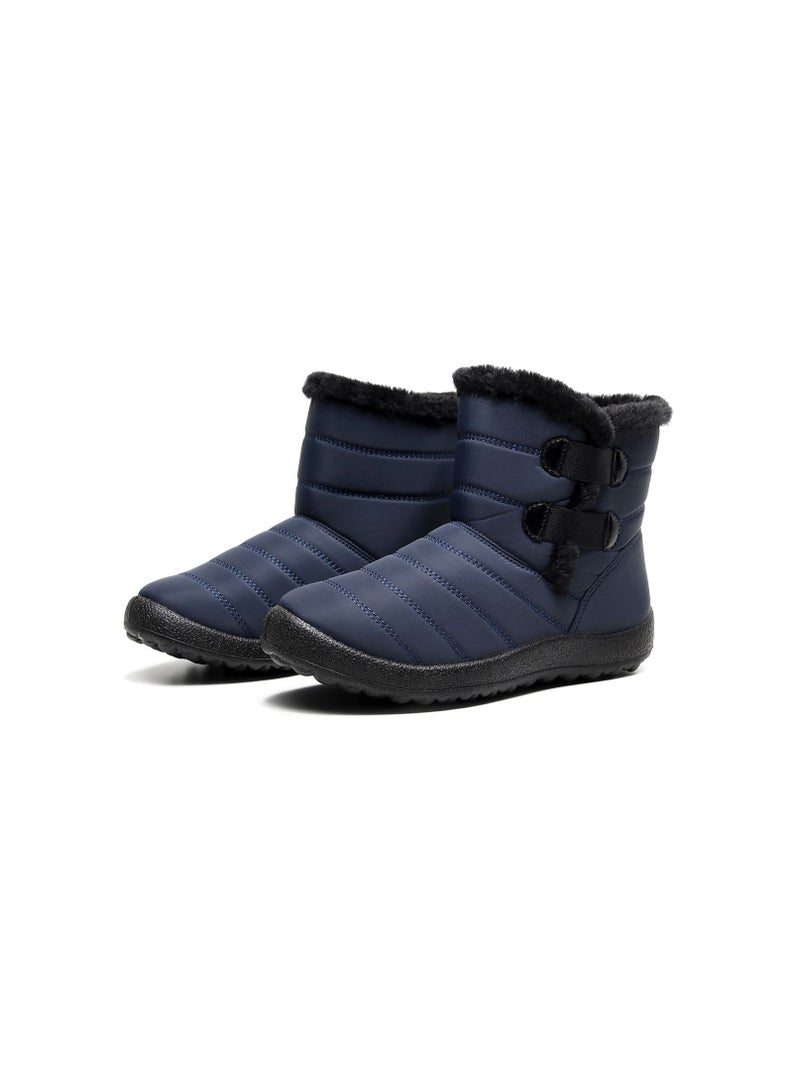 Women Simple Cotton Boots Blue