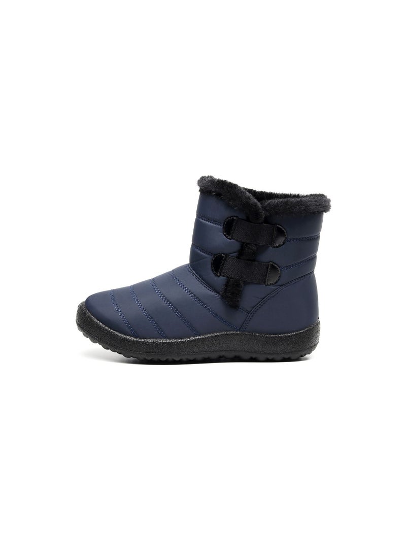 Women Simple Cotton Boots Blue