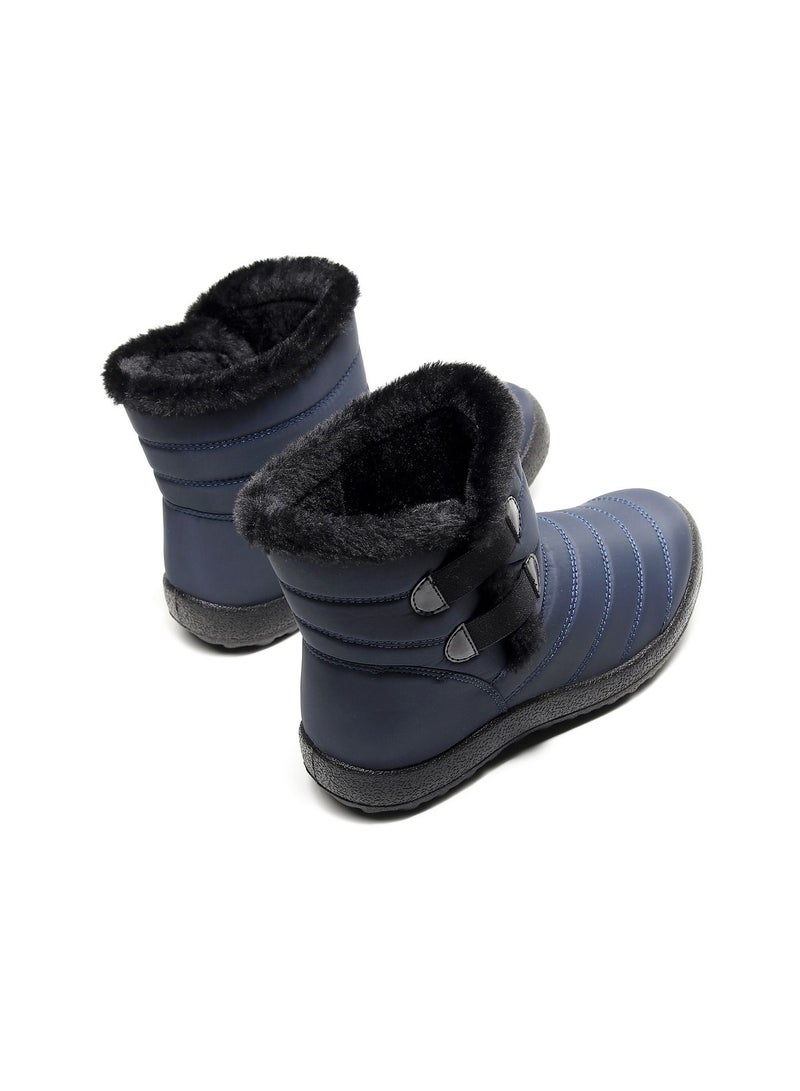 Women Simple Cotton Boots Blue