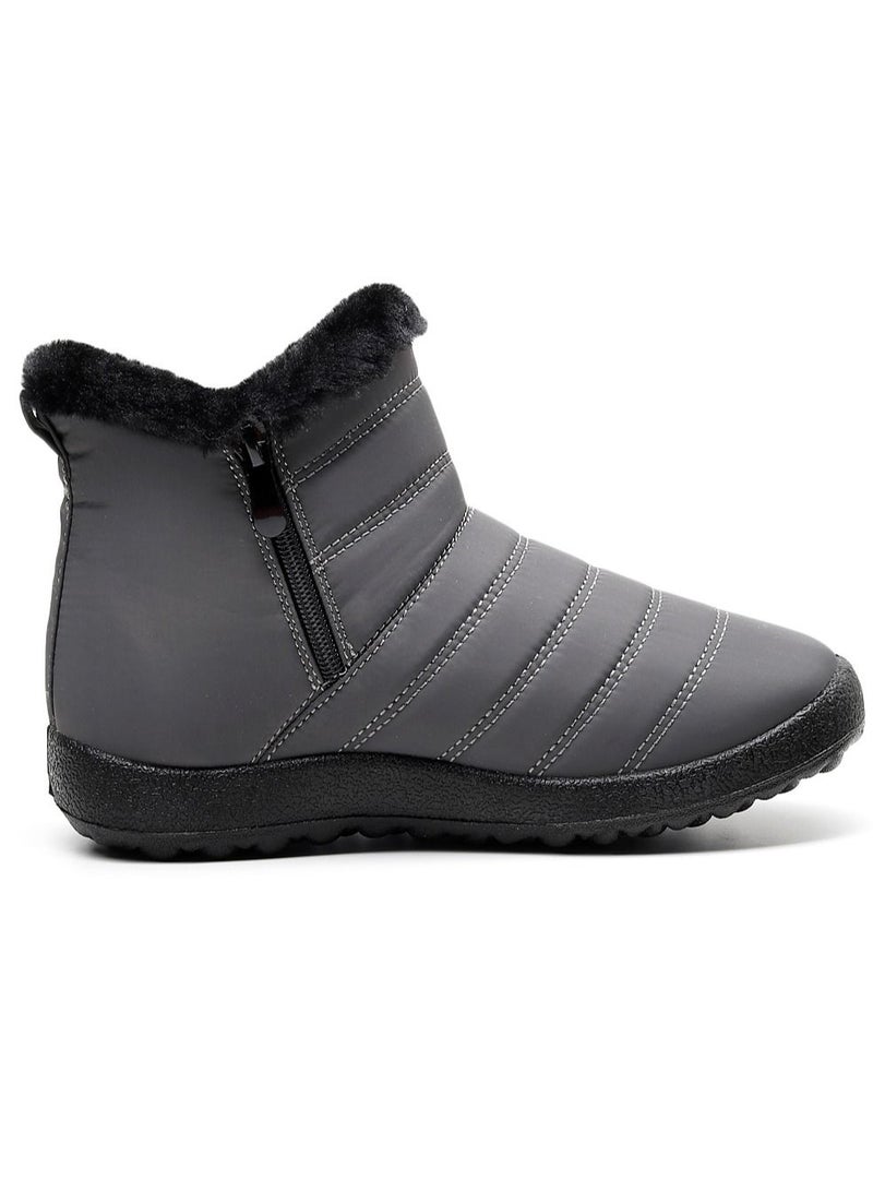 Ankle Boots Thermal Waterproof Cotton Boots Grey