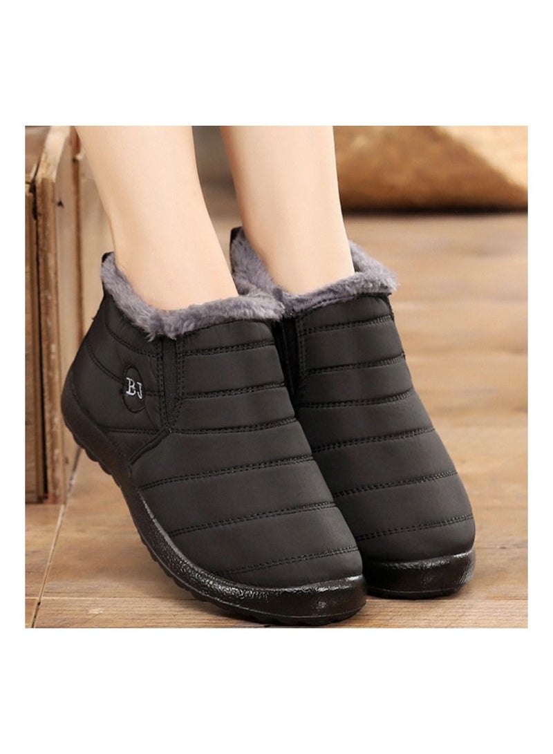 Women Ankle Boots Slip On Flat Casual Footwear Black