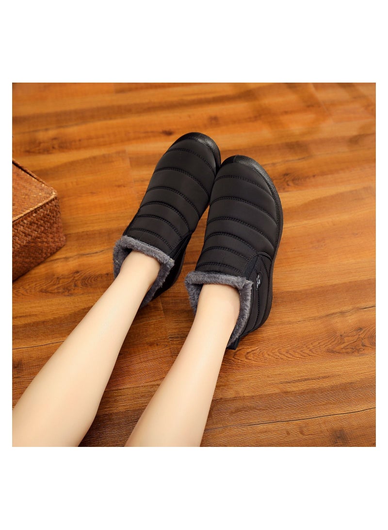 Women Ankle Boots Slip On Flat Casual Footwear Black