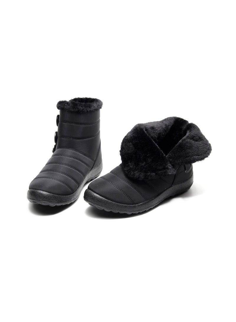 Women Slip-On Snow Boot Black