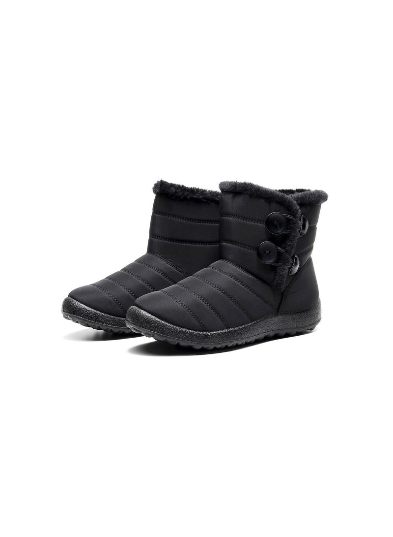 Women Slip-On Snow Boot Black