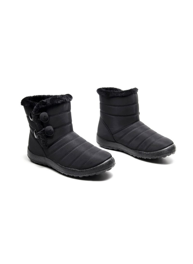 Women Slip-On Snow Boot Black