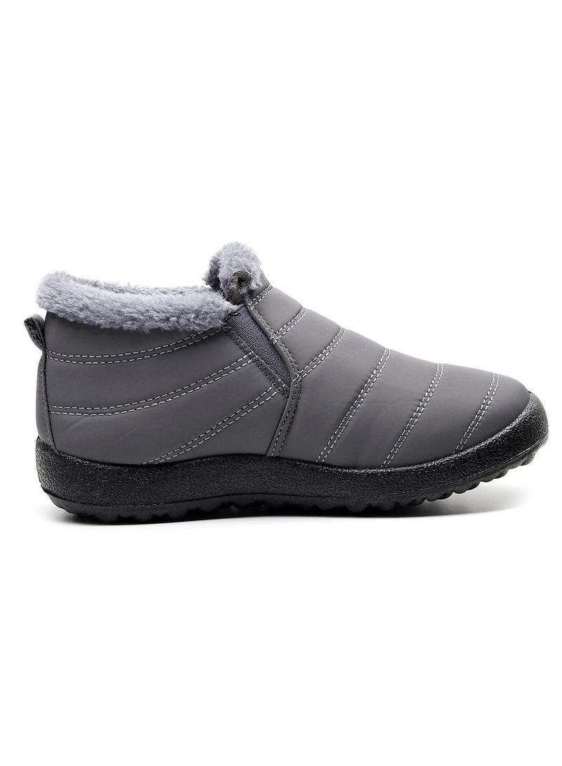 Ankle Boots Thermal Slip On Casual Footwear for Women Grey