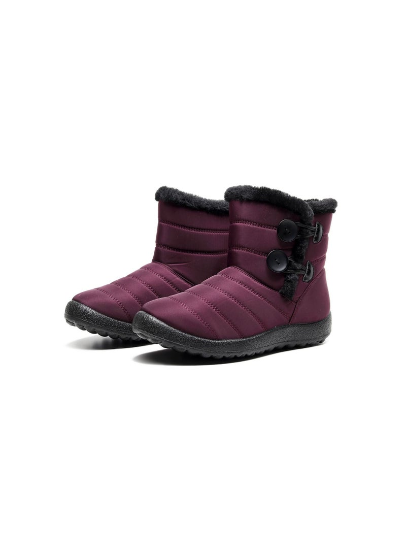 Women Slip-On Snow Boot Red