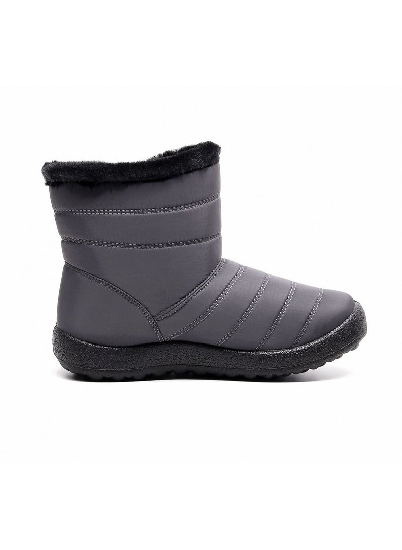 Ankle Boots Thermal Waterproof Cotton Boots Grey