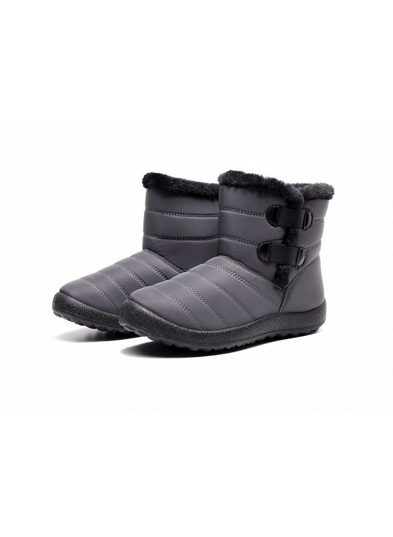 Women Simple Cotton Boots Grey