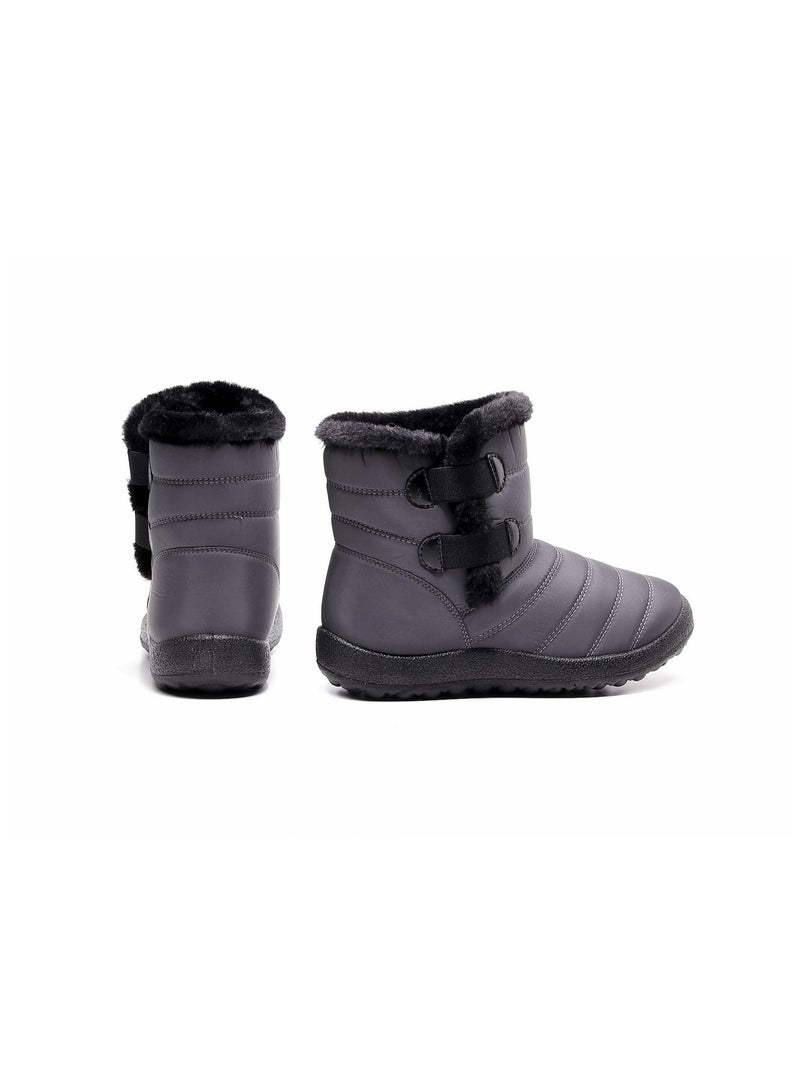 Women Simple Cotton Boots Grey