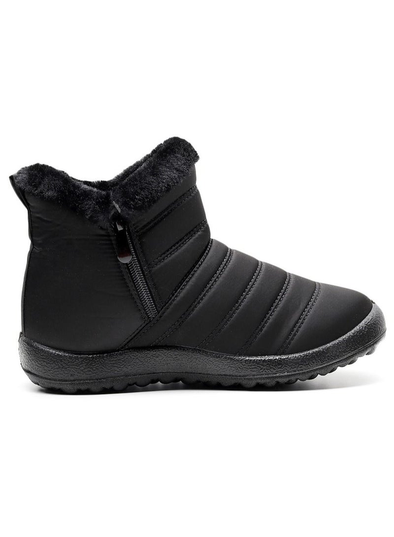 Ankle Boots Thermal Waterproof Cotton Boots Black