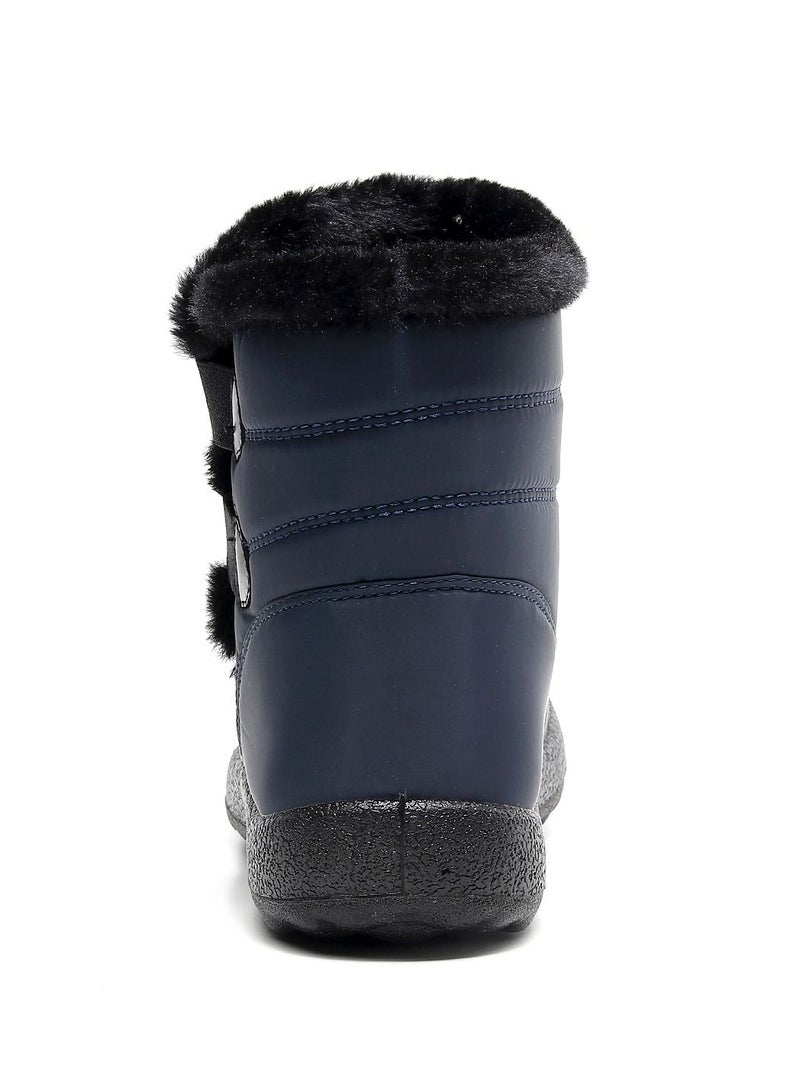 Ankle Boots Thermal Waterproof Cotton Boots Blue