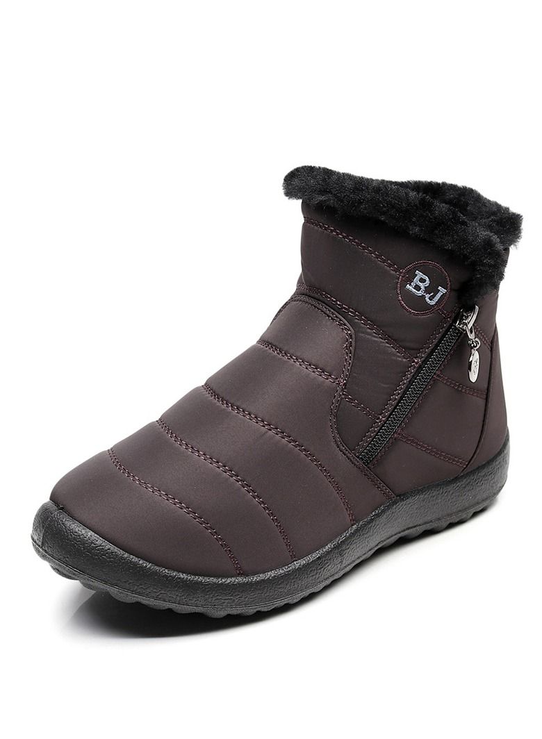 Ankle Boots Thermal Waterproof Cotton Boots Coffee Color