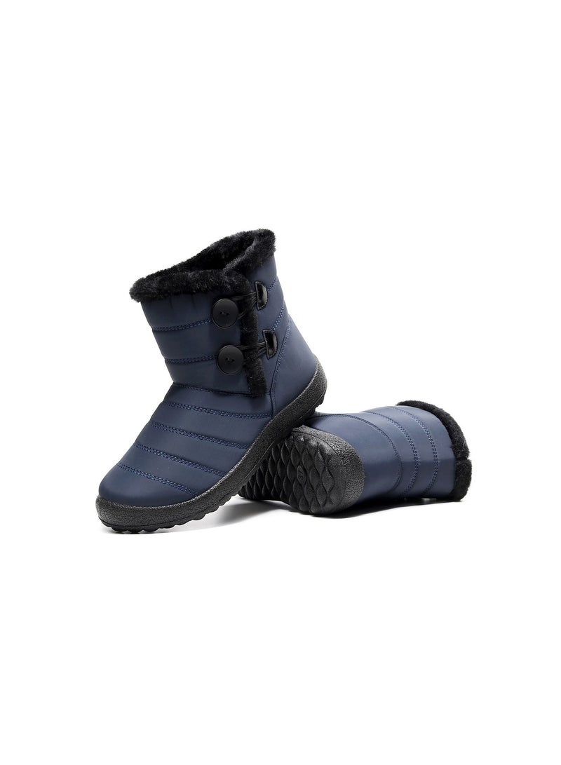 Women Slip-On Snow Boot Blue