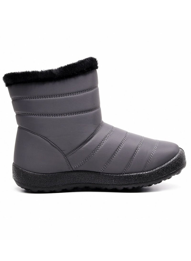 Ankle Boots Thermal Waterproof Cotton Boots Grey