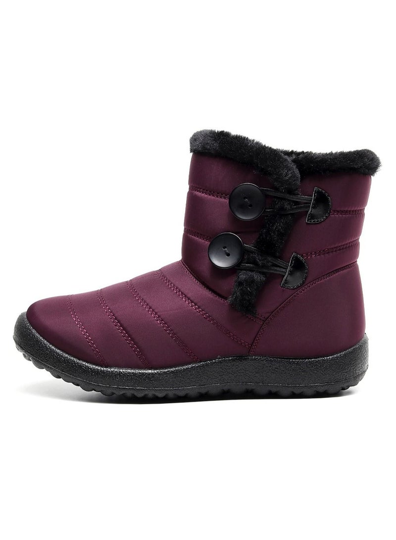 Ankle Boots Thermal Waterproof Cotton Boots Purple