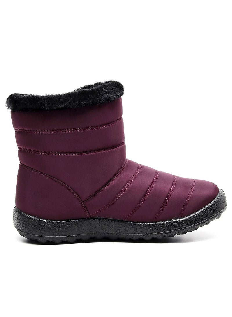 Ankle Boots Thermal Waterproof Cotton Boots Purple