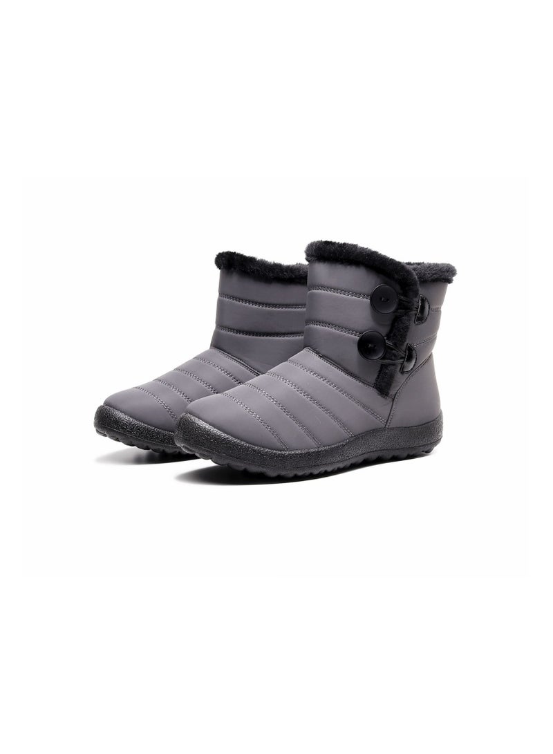 Women Slip-On Snow Boot Grey