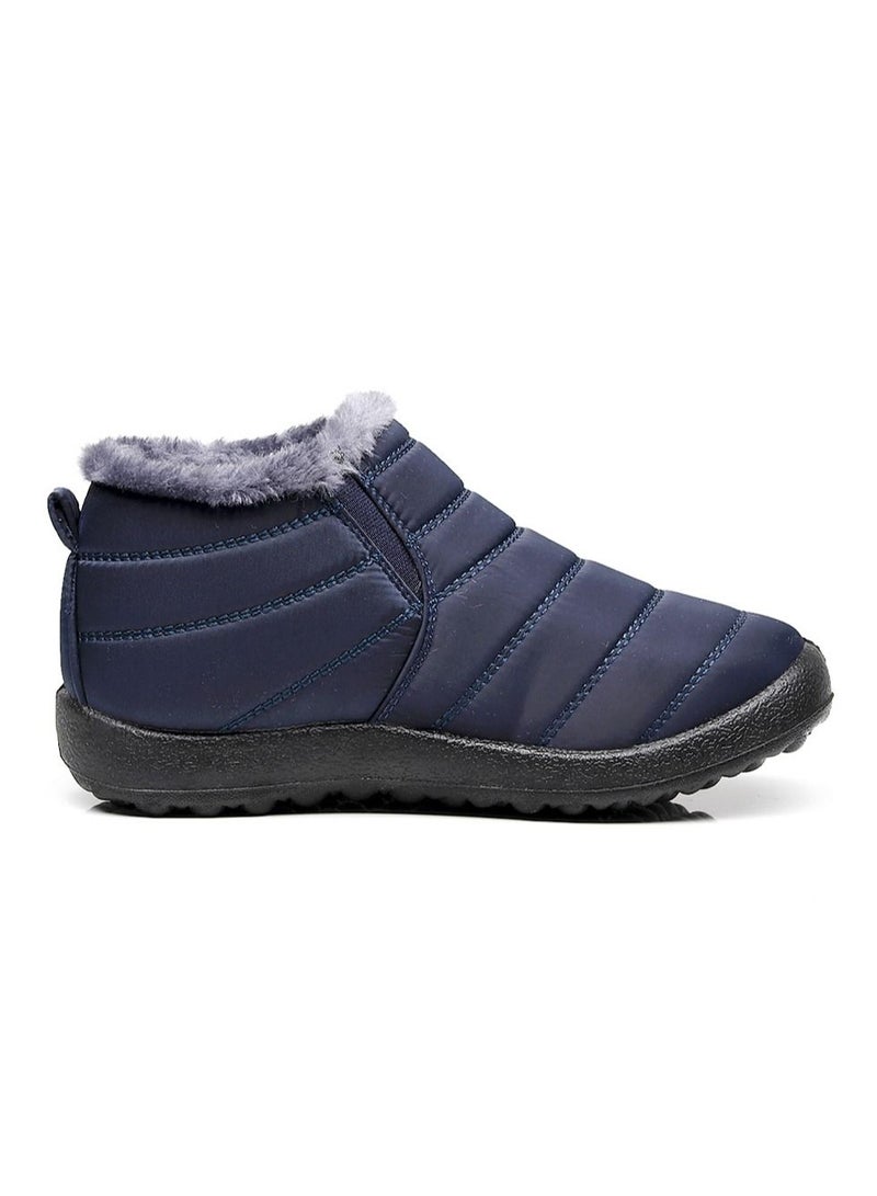 Ankle Boots Thermal Slip On Casual Footwear for Women Blue