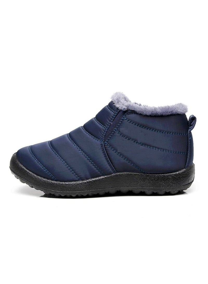 Ankle Boots Thermal Slip On Casual Footwear for Women Blue