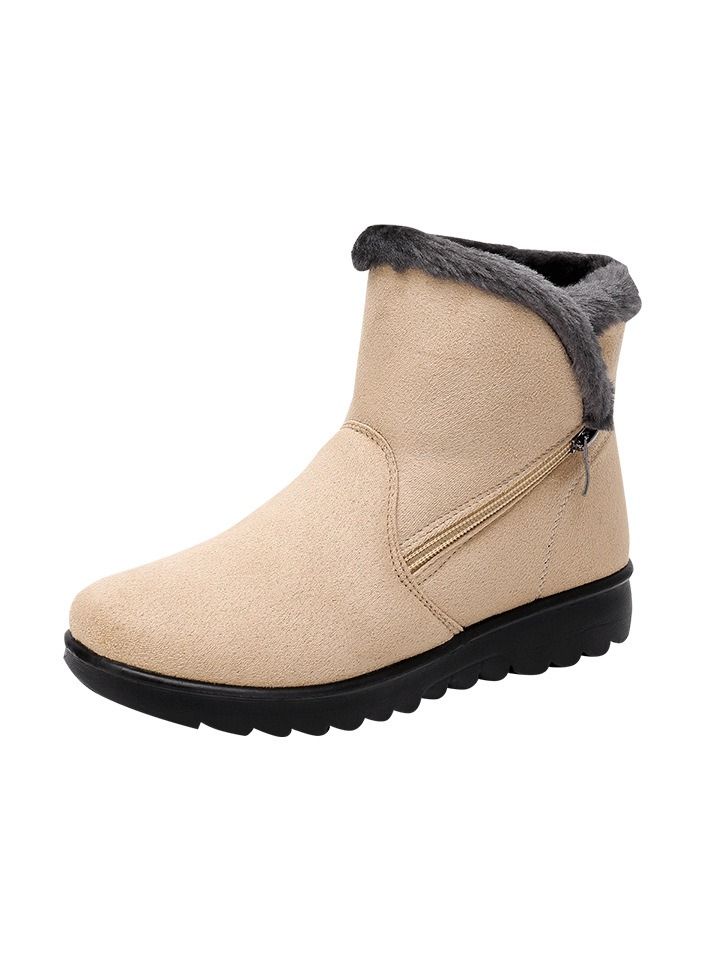 Women's New Warm Snow Boots Cotton Khaki