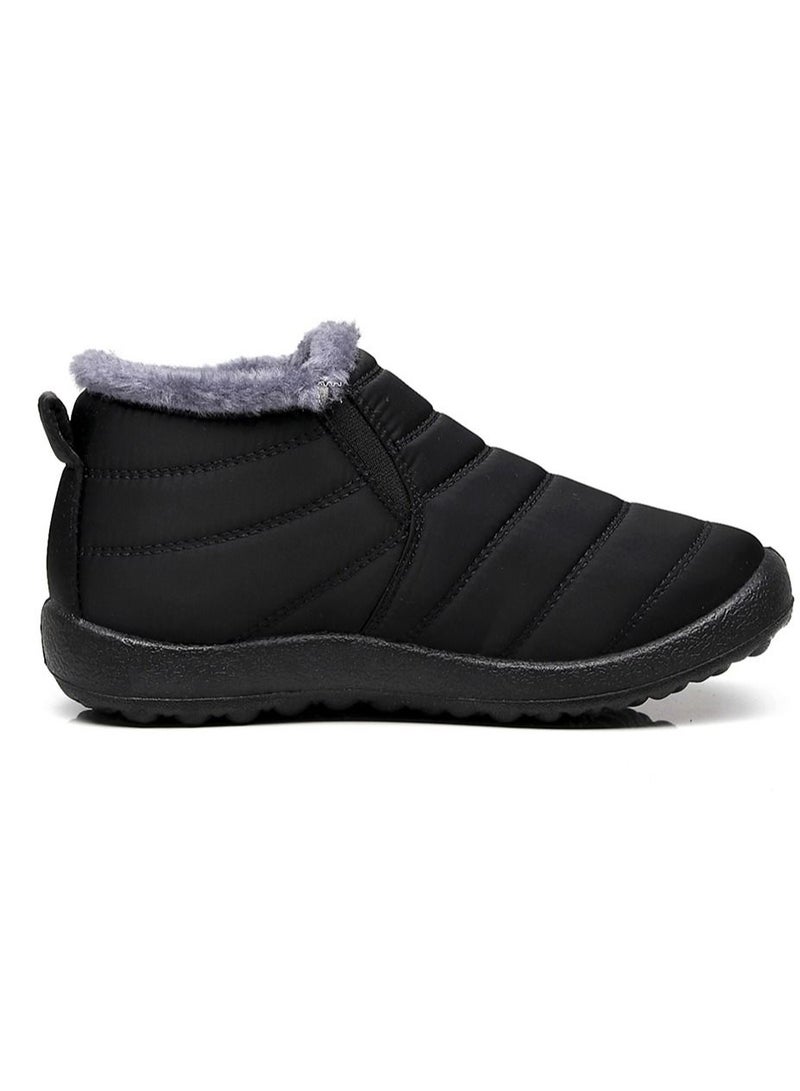 Ankle Boots Thermal Slip On Casual Footwear for Women Black