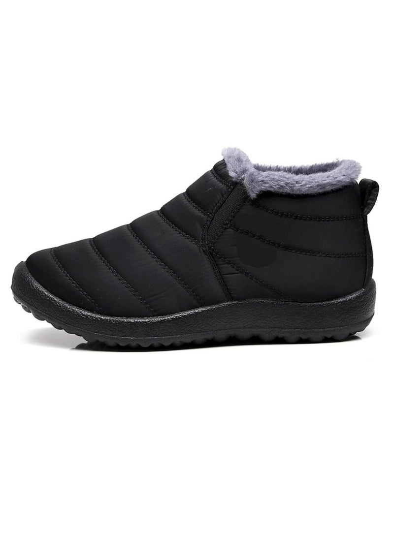 Ankle Boots Thermal Slip On Casual Footwear for Women Black