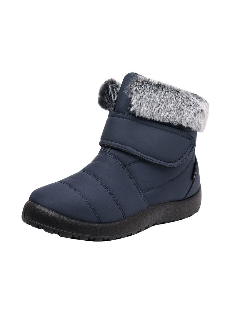 Women's Warm Plush And Thick Waterproof Cotton Boots Blue