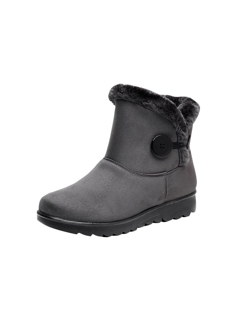 Women's Cotton Shoes, Warm Cotton Boots Grey