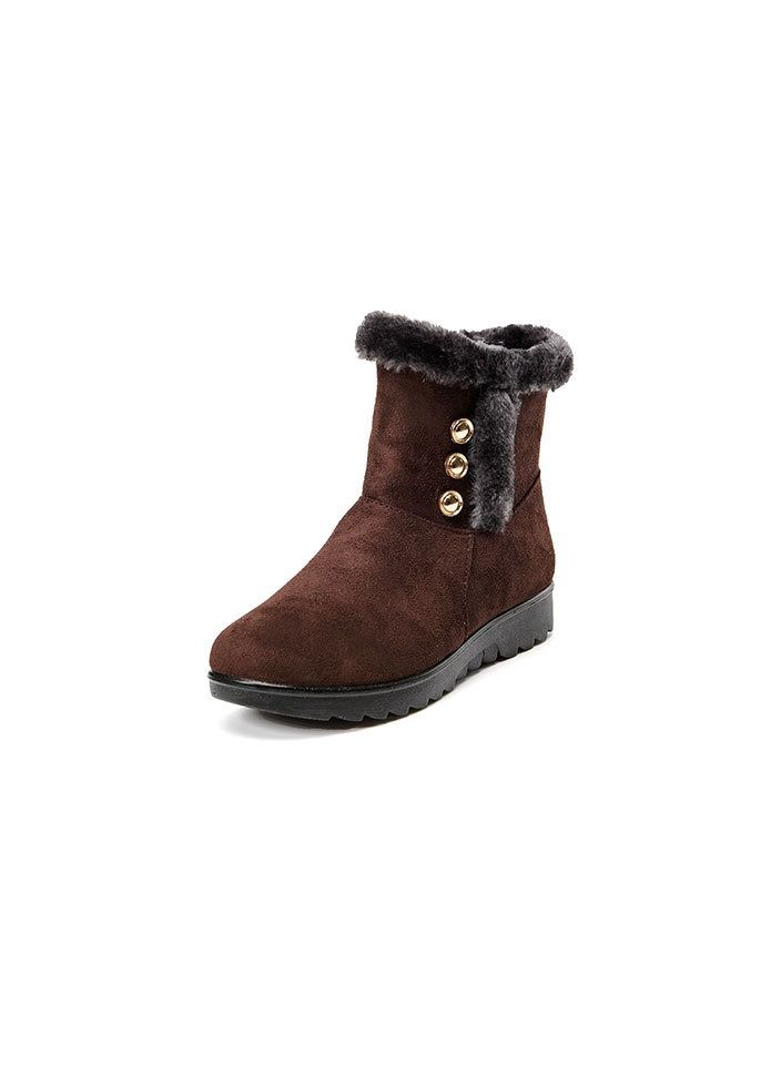 Women's Soft Soled Cotton Boots Brown