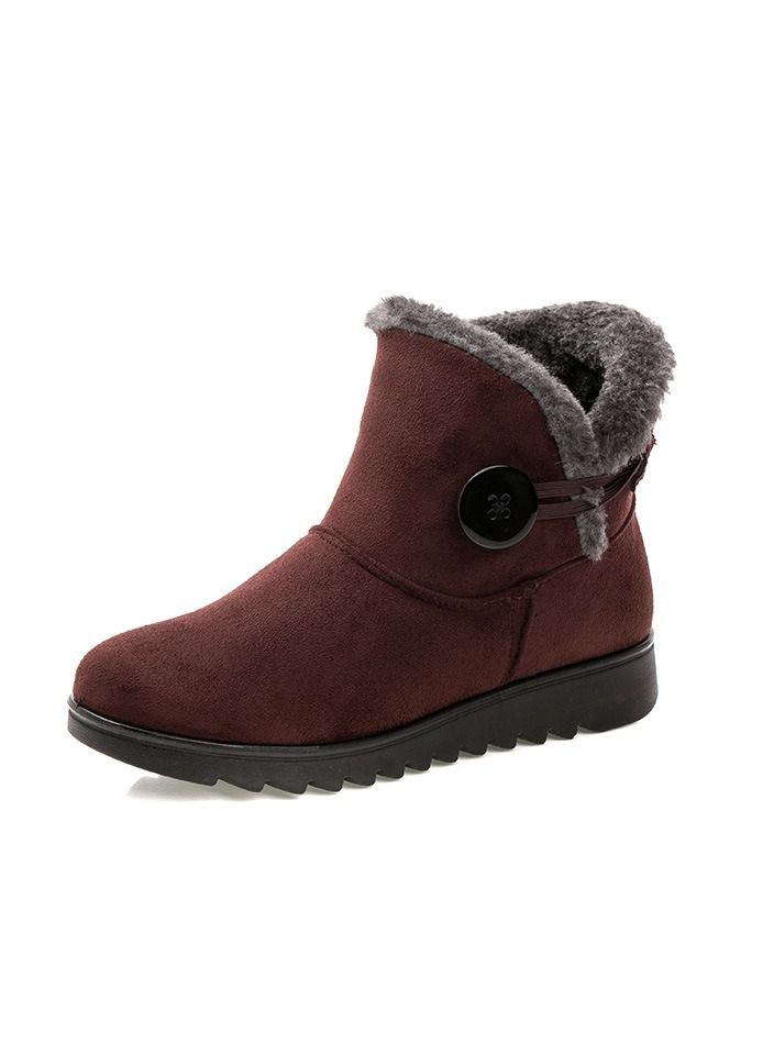 Women's Cotton Shoes, Warm Cotton Boots Brown