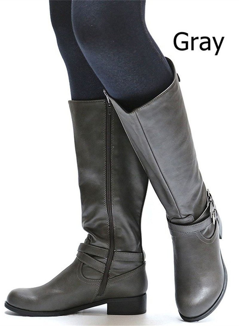 Fashion High Boots Grey