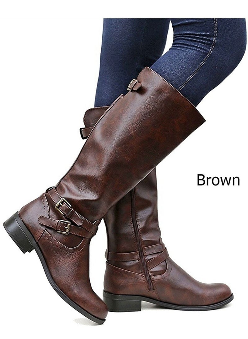 Fashion High Boots Brown