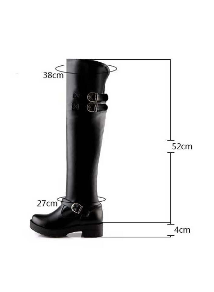 Martin Block Heel Knee High Boots Black