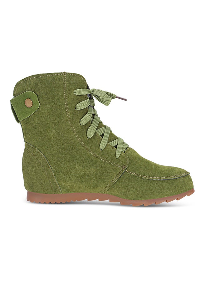 Lace-Up Elevator Boot Green