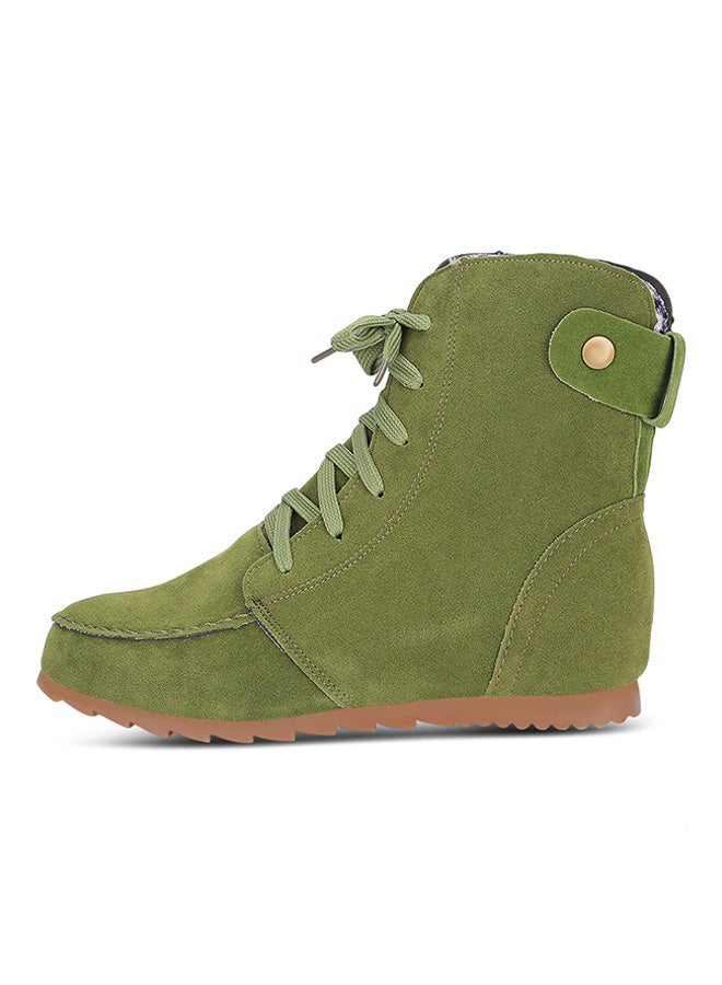 Lace-Up Elevator Boot Green