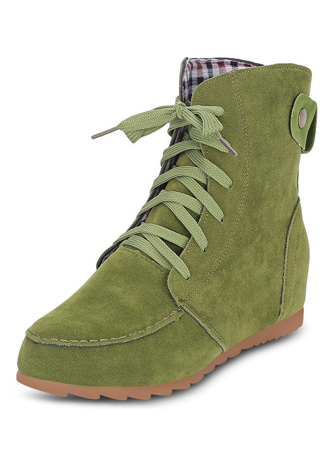 Lace-Up Elevator Boot Green