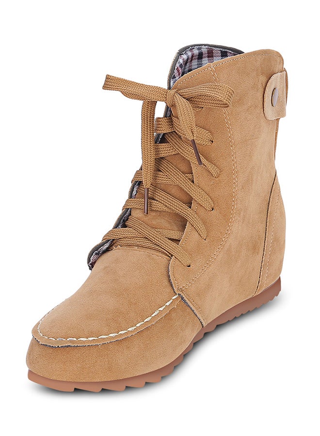 Lace-Up Elevator Boot Tan