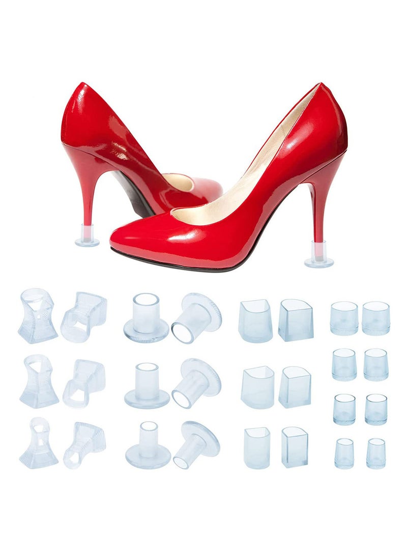 Clear High Heel Protectors for High Heel Shoes,Women Shoes Heels Savers Stopper for Grass/Uneven Floor/Wedding Ceremony/Outdoor Events 13 Pairs