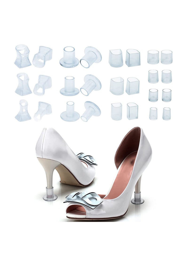 Clear High Heel Protectors for High Heel Shoes,Women Shoes Heels Savers Stopper for Grass/Uneven Floor/Wedding Ceremony/Outdoor Events 13 Pairs